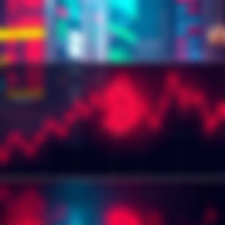 A graph showing Bitcoin prices dropping, with 92% of Bitcoin holders in the red, symbolizing financial losses and market uncertainty.