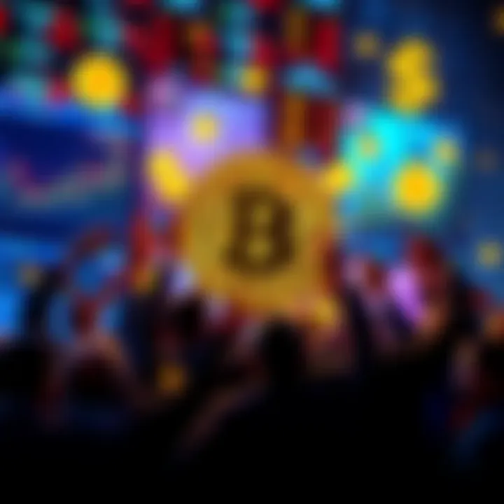 Bitcoin Trading Surge A visual of traders celebrating a Bitcoin price increase, with charts showing rising trends and dollar signs in the background.