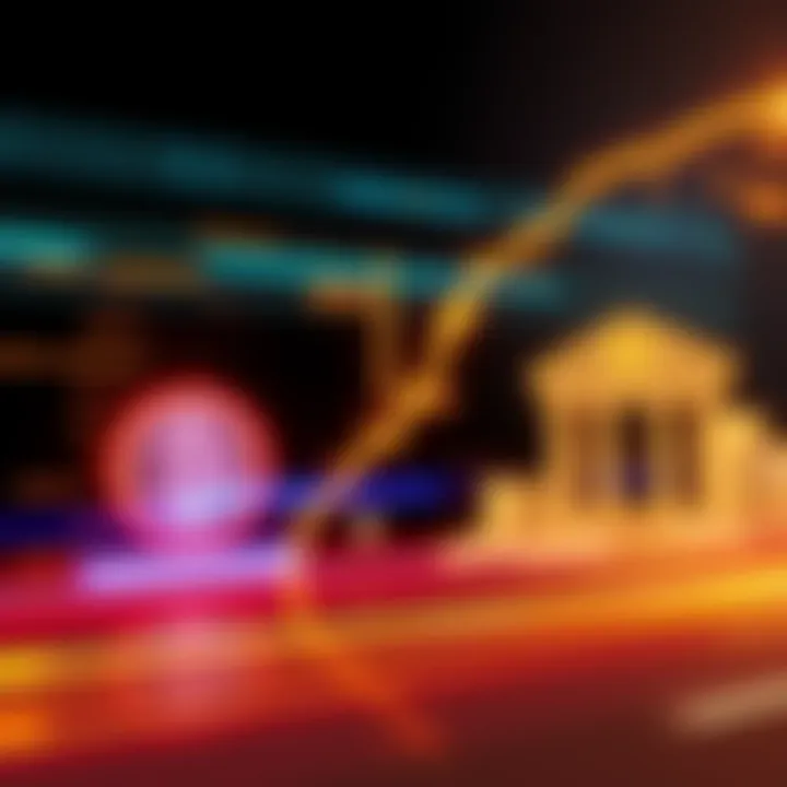 A graphic showing Bitcoin's transaction rate compared to traditional banking speeds, with a visual representation of a slow-moving Bitcoin symbol and fast-moving bank icons.