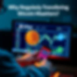 A person transferring Bitcoin from a Coinbase account to a cold wallet on a computer screen, with a wallet icon and blockchain graphics in the background