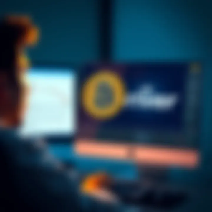 A person looking confused while trying to send Bitcoin on a computer, with a River logo on the screen, showing unclear documentation requirements.