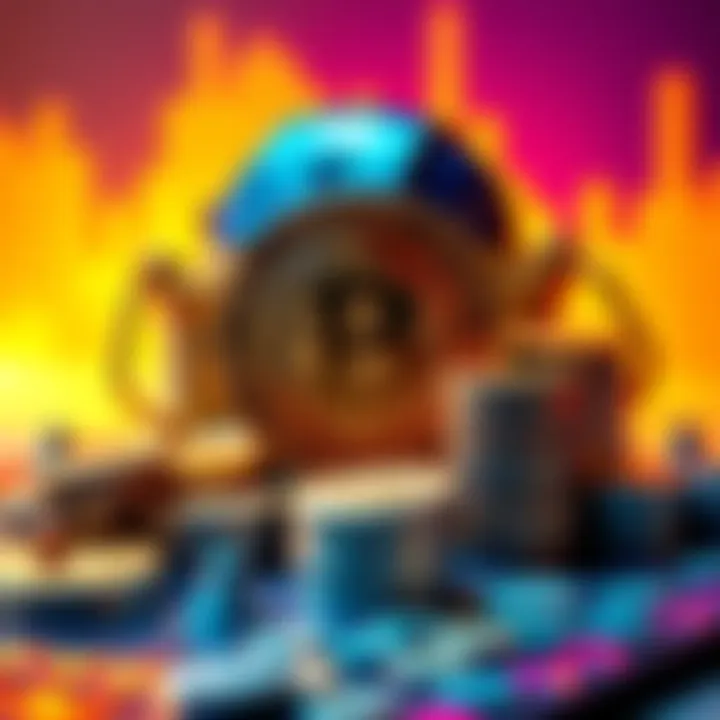 A visual representation of Bitcoin treasury stocks with stacks of coins and digital wallets