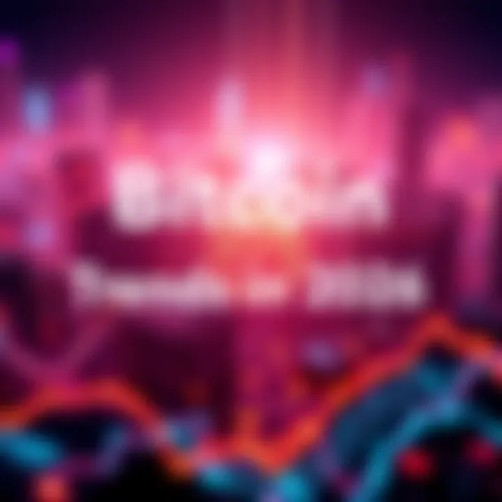 A graphic representation of Bitcoin's market trends in 2026, showing rising prices and technological advancements in finance.