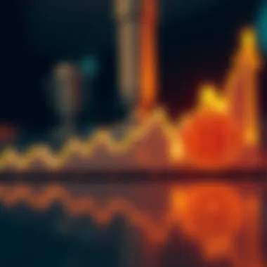 A line graph showing the downward trend of Bitcoin's value over time with marked fluctuations.