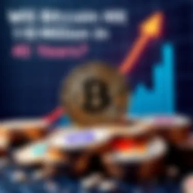 Bitcoin Value Prediction A graphic showing Bitcoin coins with a rising chart in the background, symbolizing future value growth.