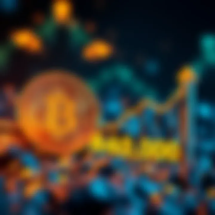 A visual representation of Bitcoin's estimated value reaching $840,000, featuring a Bitcoin symbol and upward trend graph.