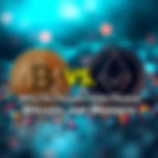 A visual comparison of Bitcoin and Monero symbols with text highlighting Bitcoin's popularity