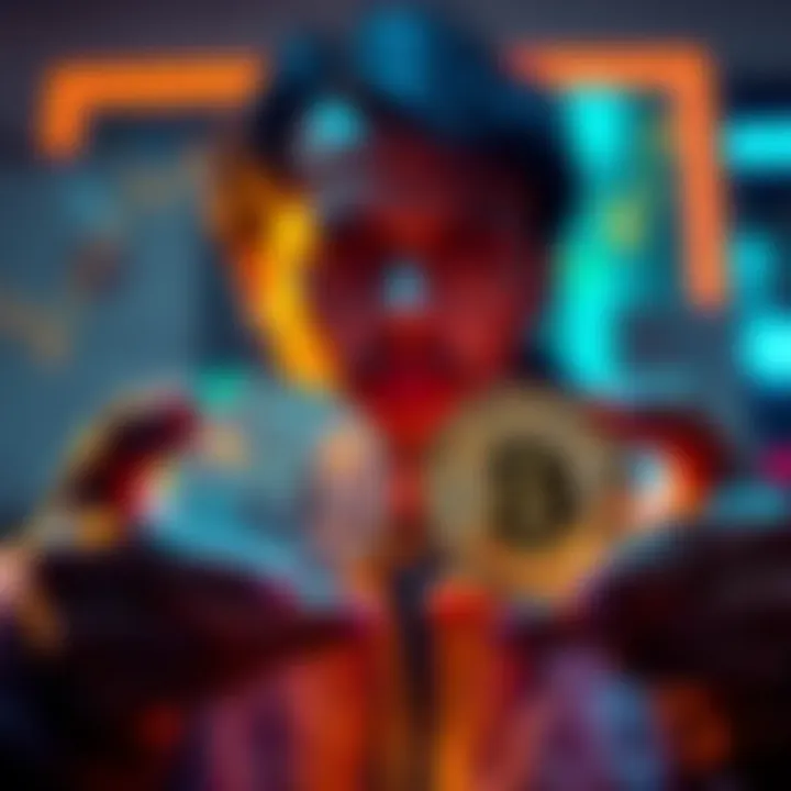 Bitcoin Wallet Choices Person comparing Coinbase and Ledger wallet options for holding Bitcoin