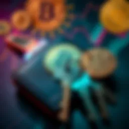 A secure Bitcoin wallet displaying keys and digital currency symbols, emphasizing self-custody and asset control.