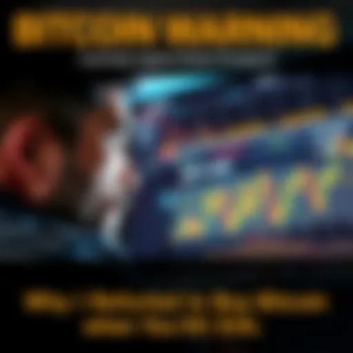 A person looking at a graph showing Bitcoin price fluctuations with concerned expression