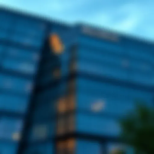 A modern office building with BlackRock's logo prominently displayed, symbolizing its influence in finance.
