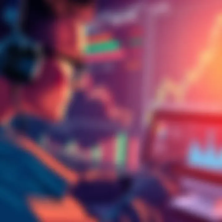 BlackRock Quantum Risk Alert Illustration of a financial analyst looking at data screens showing quantum technology risks, with financial charts in the background.