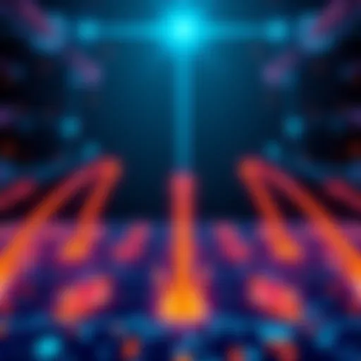 Illustration showing a blockchain network with block leaders and arrows pointing towards users, representing unfair practices and exploitation in transaction ordering.