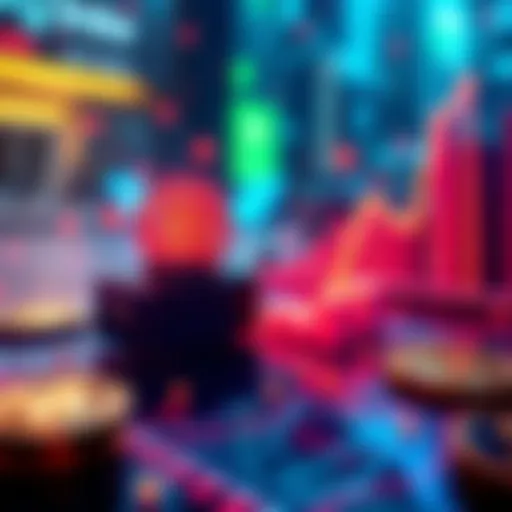 A visual representation showing blockchain technology disrupting traditional finance with digital currency symbols and a graph indicating growth in decentralized finance.