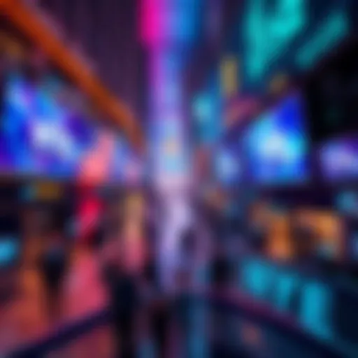 A digital representation of 24/7 blockchain trading at the NYSE, showcasing tokenized shares and modern technology integration.