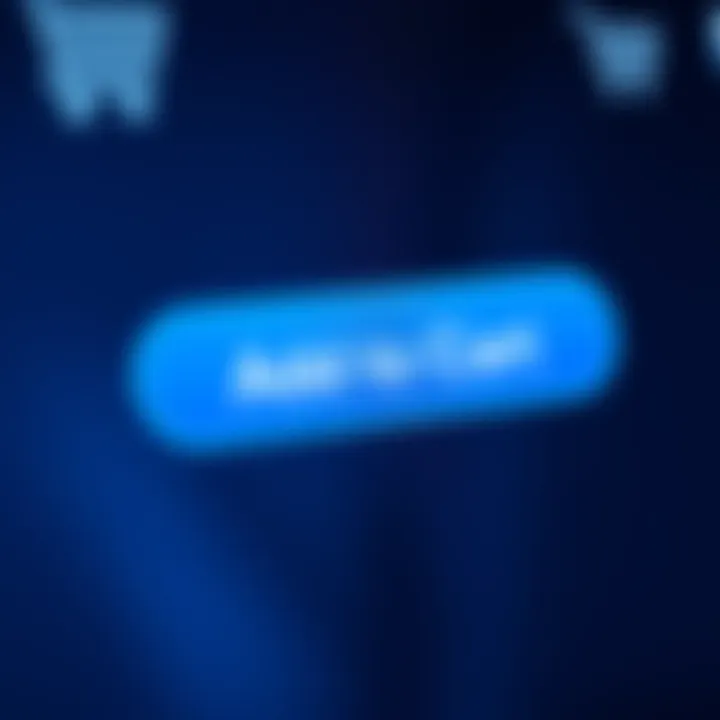 Blue Add to Cart Button A blue 'Add to Cart' button on a shopping website, highlighted for better visibility