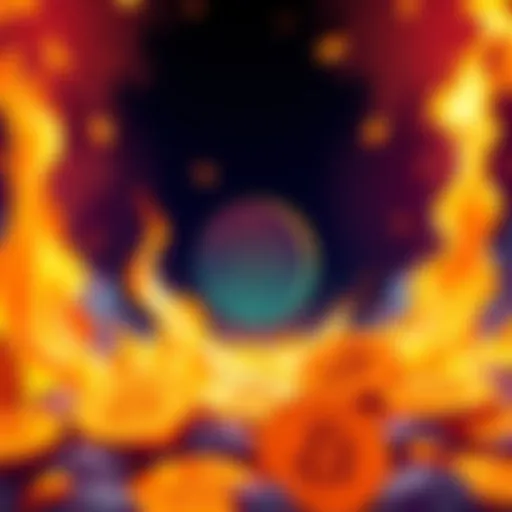 Illustration showing BNB tokens being burned, symbolizing a $1.2 billion reduction in supply.