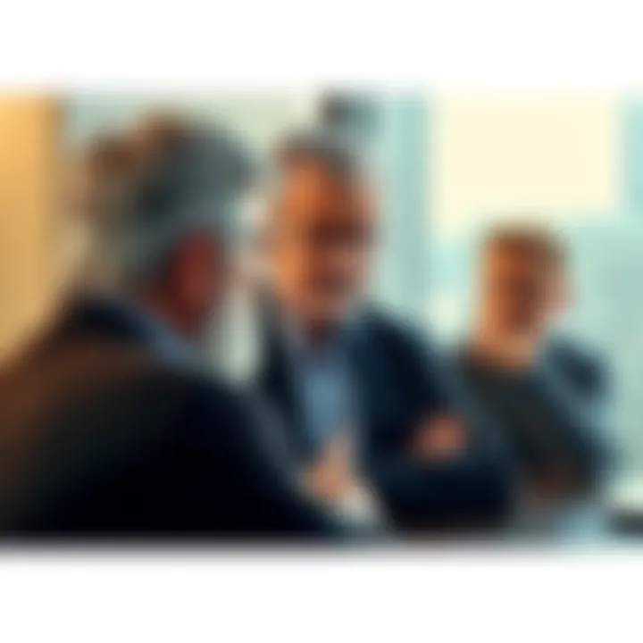 A boomer with gray hair talks about real estate and investments while another person looks skeptical, representing a cash-focused viewpoint.