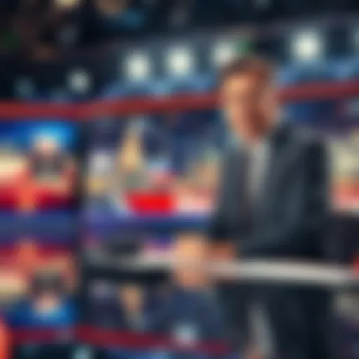 A news anchor reporting live on air with breaking news graphics on screen