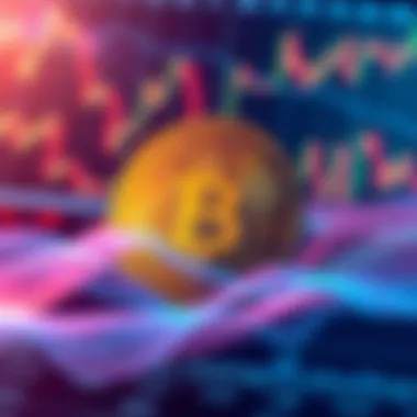 A digital coin labeled 'Buttcoin' surrounded by financial charts and graphics, symbolizing cryptocurrency investment trends.