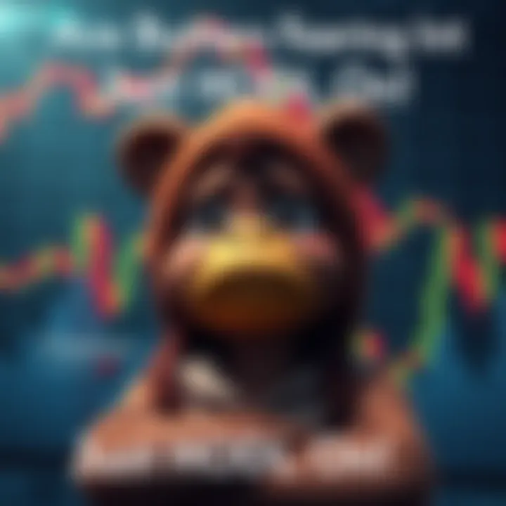A character representing Butters looking anxious in a fluctuating market graph background, reflecting investment uncertainty