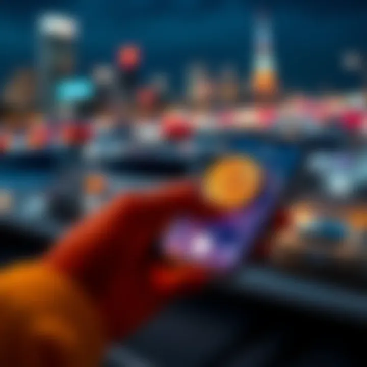 A person using a smartphone to buy Bitcoin online with popular exchanges in Australia