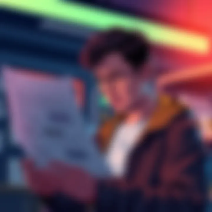 A visual representation of regulatory challenges faced by Bybit in its neobank launch, featuring a person looking at compliance documents with a worried expression.