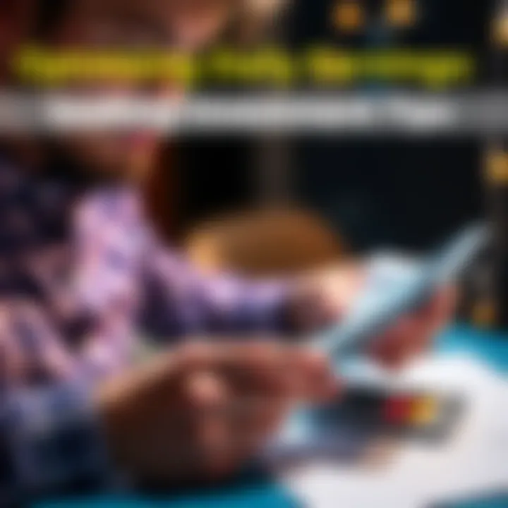 Individual looking at a calculator and notes to find ways to increase daily income.