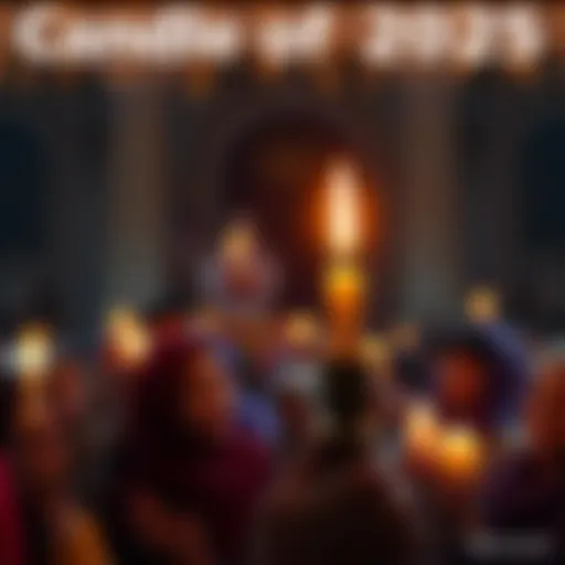 A glowing candle symbolizes hope and unity, surrounded by people showing warmth and togetherness.