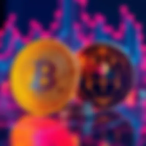 Visual representation of Cardano and Bitcoin logos with digital graphics symbolizing DeFi concepts.