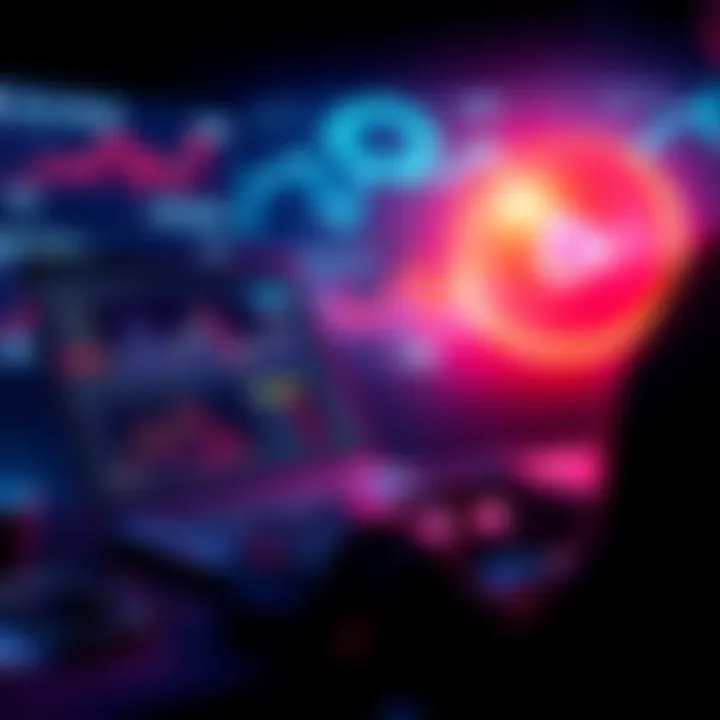 A person analyzing Cardano's performance on a laptop, surrounded by cryptocurrency charts and graphs.