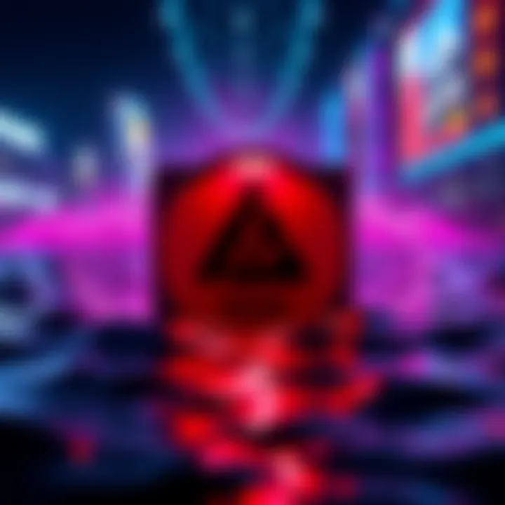 Graphic showing the closure of stake pools on Cardano with a warning symbol and ADA logo