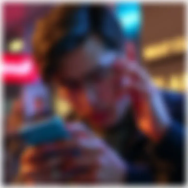 A frustrated user looking at their phone with the Revolut app open, showing a cash deposit option missing