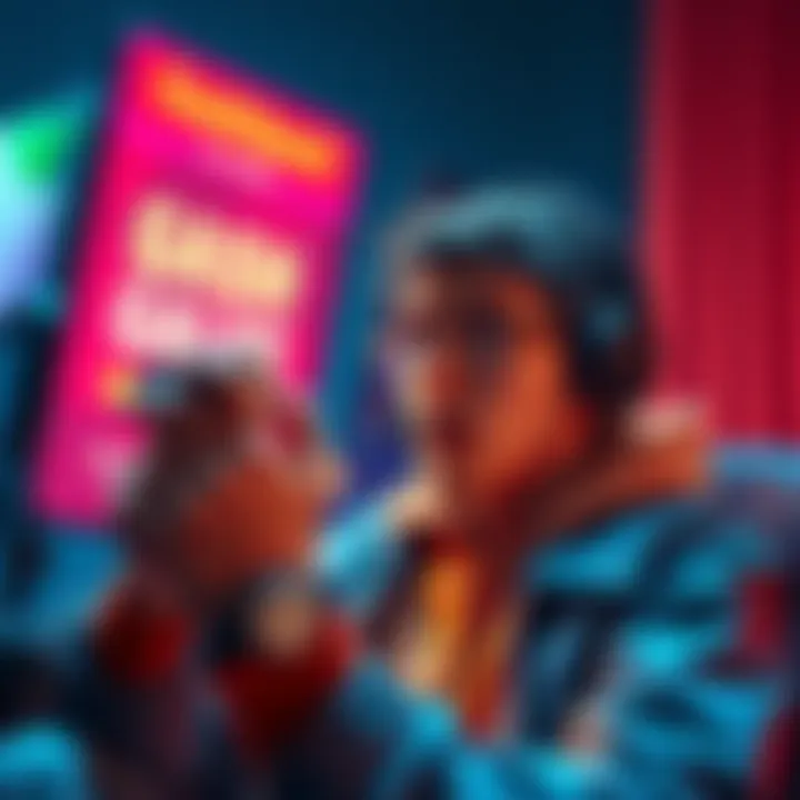 A gamer looking at mobile game investments with cash in hand and a skeptical expression, questioning the viability of earning back money through virtual land.