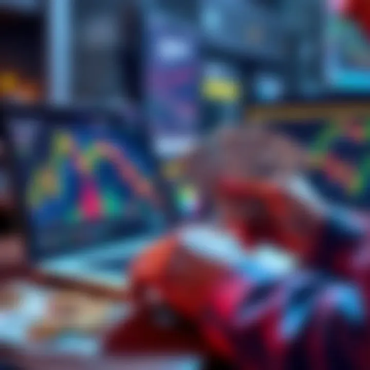 Cashing Out Crypto Gains Person counting cash while looking at cryptocurrency charts on a laptop
