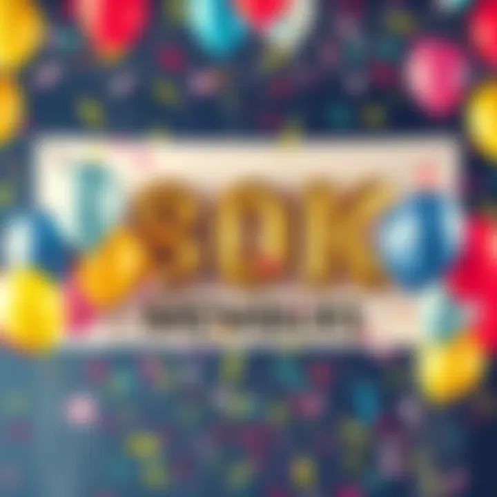 A festive graphic showing balloons and confetti to celebrate 80,000 members in the r/TREZOR community with a banner in the background.