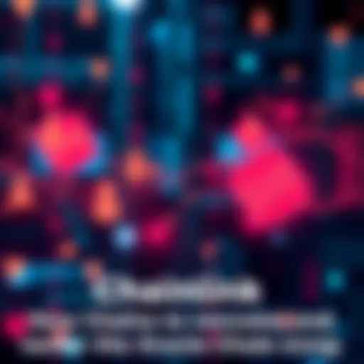 Visual representation of Chainlink connecting smart contracts to external data sources through decentralized oracles