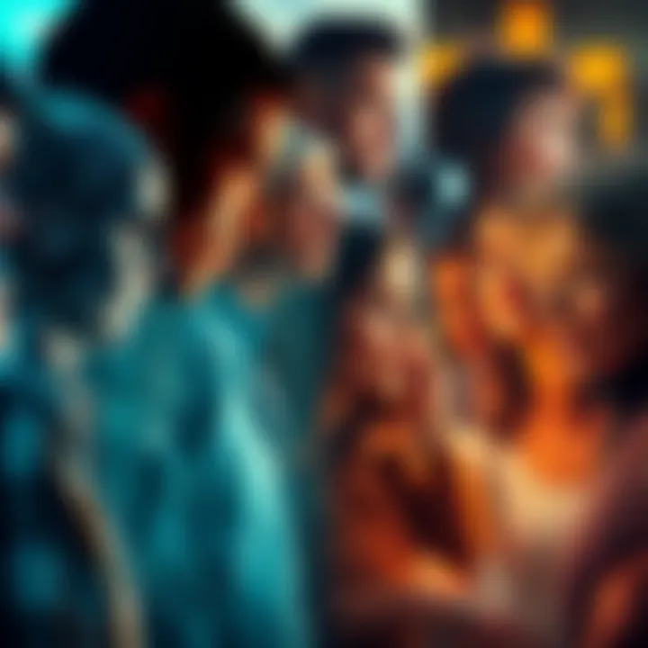 A collage of people facing modern challenges such as technology, climate change, and social issues, symbolizing unique opportunities in today's world.