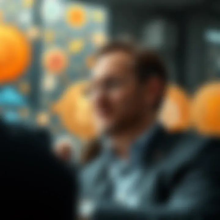 Charles Hoskinson presents his views on Bitcoin's challenges in a forum setting with a backdrop of altcoins.