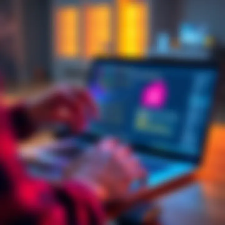 A person manipulating a laptop showing Git commands and a Git repository, indicating cheating in hackathons.