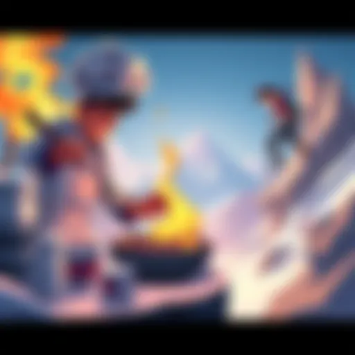 Illustration of a chef character cooking and a climber character scaling a mountain, representing missed features in Peak's game.