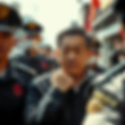 Chen Zhi in handcuffs being escorted by police in Cambodia