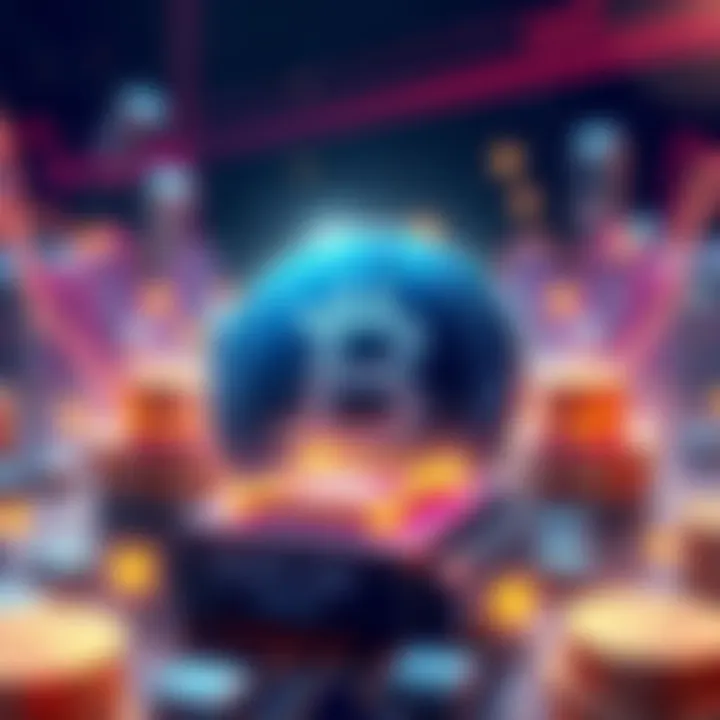 An illustration showing Chip 48 technology with digital assets and blockchain elements symbolizing security and efficiency.