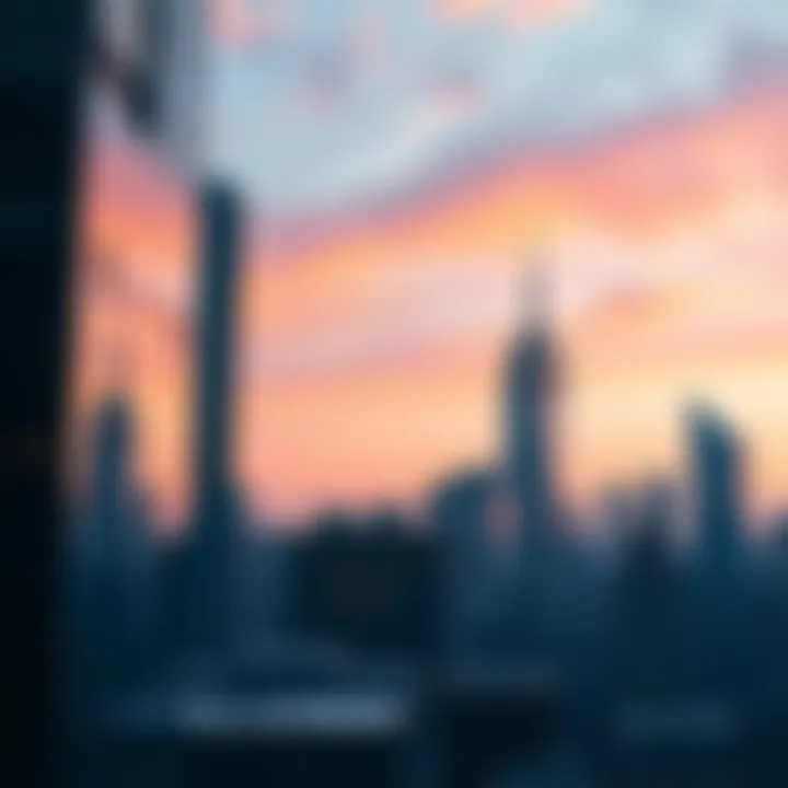 A city skyline showcasing prominent financial buildings, symbolizing the financial sector's current state