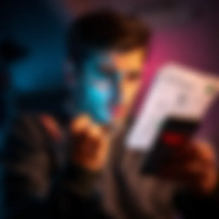 A person looking frustrated while checking their closed Revolut account on a mobile phone, surrounded by verification documents