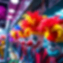 A colorful display of clown hats available for purchase, highlighting current sales trends in a quirky market.