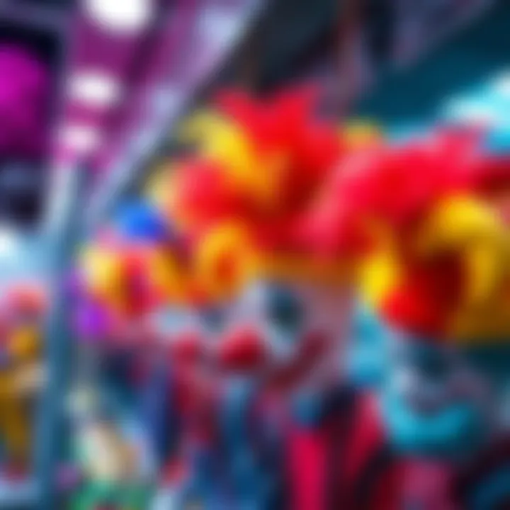 A colorful display of clown hats available for purchase, highlighting current sales trends in a quirky market.