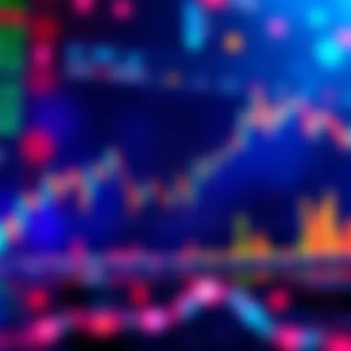 A chart showing a coin's price with lower highs and lows, indicating potential downturns alongside an increasing volume bar.