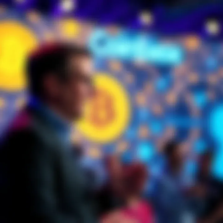 Brian Armstrong, CEO of Coinbase, passionately discussing Bitcoin as the best form of money at an event.