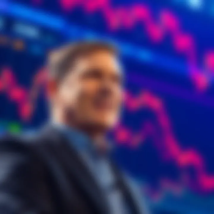 Brian Armstrong, CEO of Coinbase, selling COIN shares with a chart showing declining stock prices in the background